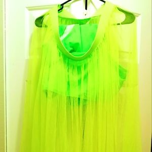 Two-piece bathing suit with a tutu covering